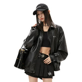 Koreanische lässige Lederjacke